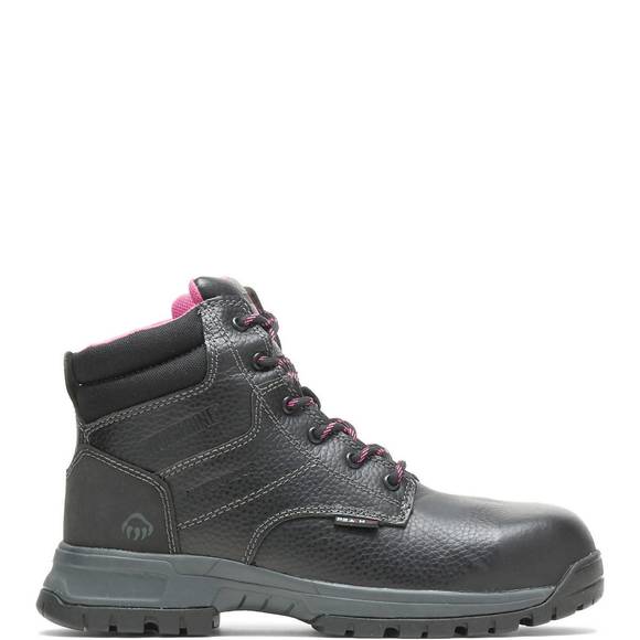 NEW WOLVERINE women's piper waterproof composite-toe 6" work boot in black - Picture 1 of 5